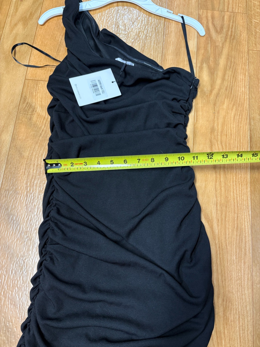 Hello Molly Black One-Shoulder Ruched Mini Dress - Picture 7 of 8